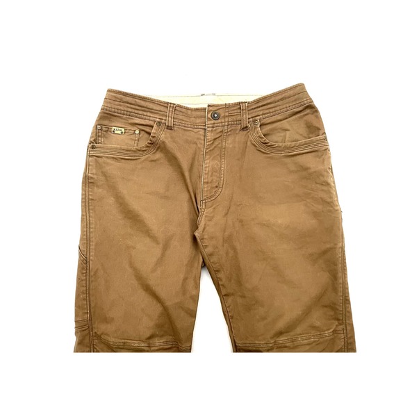 KUHL Rebel Pants Mens 36x32 Brown Vintage Patina Dye Articulated Knee Hiking - Picture 4 of 16